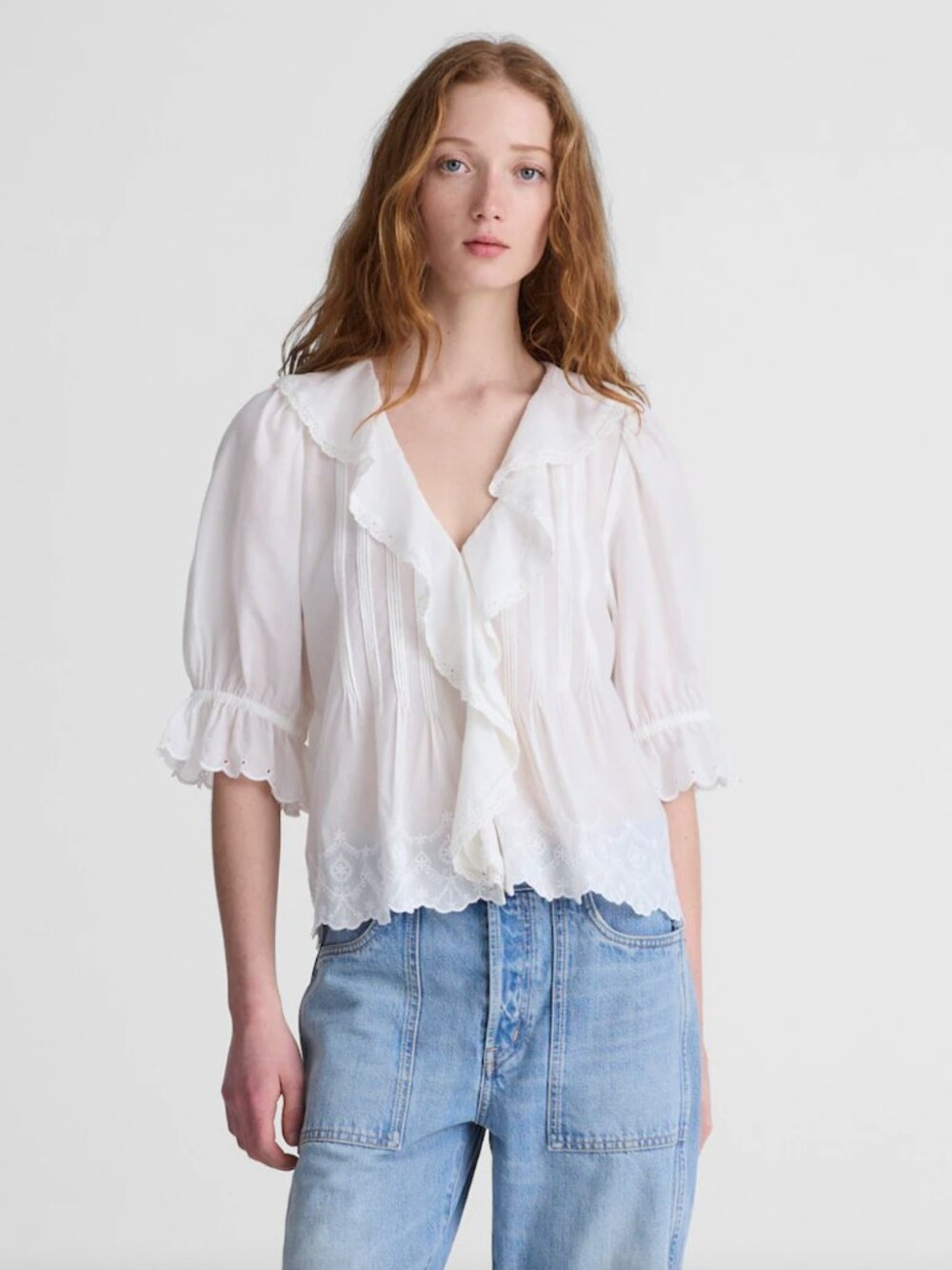 NWT Madewell The Blair Top Sz M White